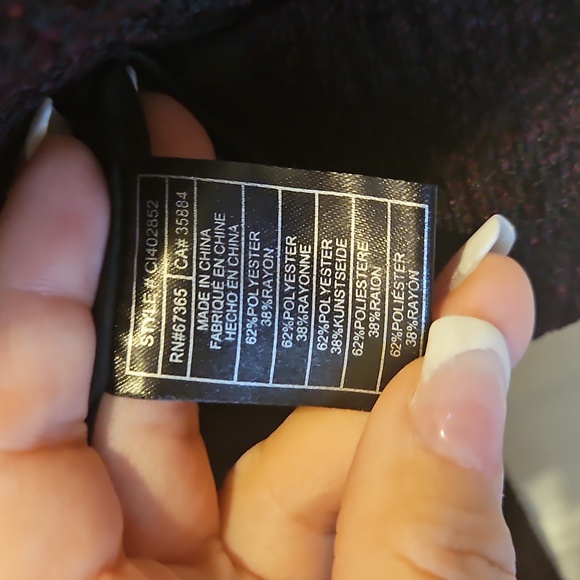 Cupcakes and Cashmere Women’s Burgundy Black Moto Jacket Zip M Asymmetrical - Picture 7 of 7